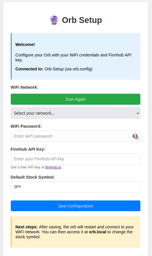 Web Setup